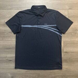 Boen Golf Polo Shirt Mens L Blue Short Sleeve